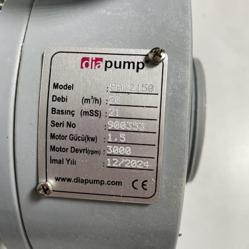 Bomba química de plástico DiaPump PAra ácidos DiaPump PA2150 PP, 1,5 kW, 3000 rpm, 380V
