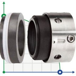 Sello mecánico R-59B 75, CAR/SIC, VITON, 304, ВР