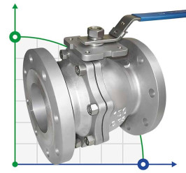 PN16 DN40 Stainless steel ball valve AISI 304, Seat PTFE