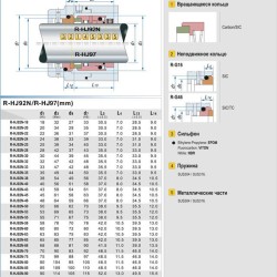 Gleitringdichtung R-HJ97 45, TC/TC, VITON, 304, G46