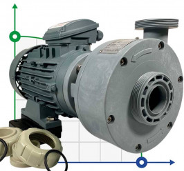 Bomba de plástico DiaPump PAra ácidos DiaPump PA2220 PP, 2,2 kW, 3000 rpm, 380V