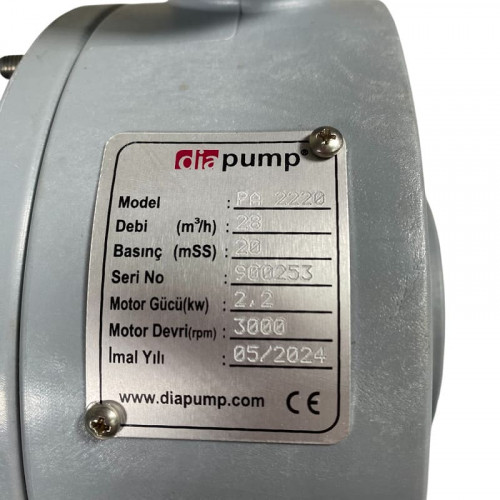 Kunststoffpumpe für Säuren DiaPump PA2220 PP, 2,2 kW, 3000 U/min, 380V