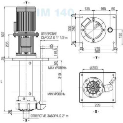 Вертикальний відцентровий насос IM 140 PP 1000 мм