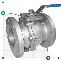 PN16 DN32 Stainless steel ball valve AISI 304, Seat PTFE