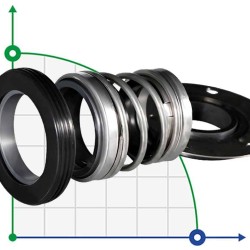 Торцевое уплотнение для дренажного насоса TSURUMI R-260TS 25/30, SIC/SIC/SIC/SIC, VITON, 304
