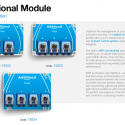 Module optionnel avec quatre pompes de dosage pour l'application d'engrais et de nutriments avec Wi-Fi