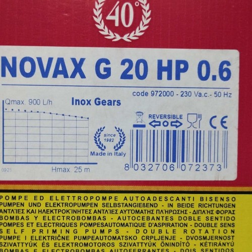 Pompe à engrenages NOVAX G 20 CV 0,6