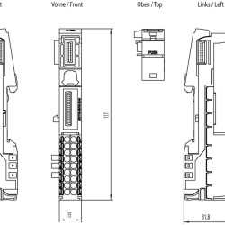 6ES7193-6BP00-0DA0, SIMATIC ET 200SP, Basiseinheit BU15-P16+A0+2D, BU Typ A0