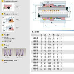 Gleitringdichtung R-JB103 110, SIC/CAR, VITON, 304, T5С