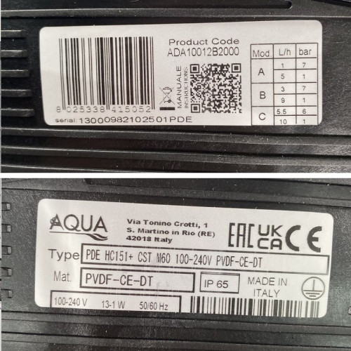 Elektromagnetische Dosierpumpe PDE HC151+ CST M60 240V PVDF-CE-DT, 1-10 l/h, 7-1 bar