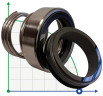 Single mechanical seal R-BT-RN 26, SS/CAR, VITON, 304, T8RN