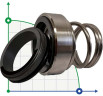 Single mechanical seal R-BT-RN 26, SS/CAR, VITON, 304, T8RN