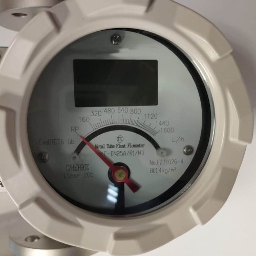 DN25 Расходомер из нержавеющей стали ротаметр LZ PN16 (жидкая спиртовая смесь C2H5OH 96%), 160...1600 л/ч, 4-20мА, Ex, 0,8014g/cm3, 8/30/78°C