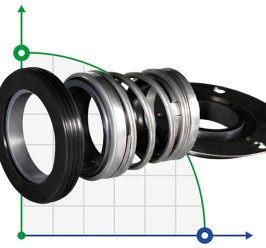 Механическое уплотнение для насоса TSURUMI R-260TS 45/50, SIC/SIC/SIC/SIC, VITON, 304