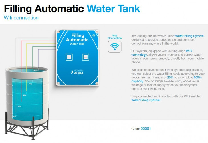 Contrôleur pour le remplissage automatique d'un réservoir, d'un conteneur, d'un tonneau d'eau avec WiFi