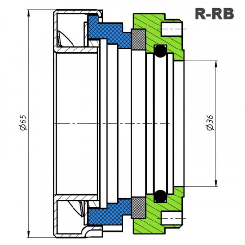Механическое уплотнение R-RB 35, CAR/SIC, EPDM/GRAPHITE, 304 для пожарного насоса W. Ruberg AB