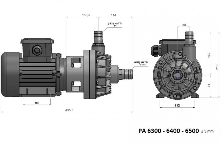 Насос пластиковий хімічний DiaPump PA-6500 (1,1 кВт)