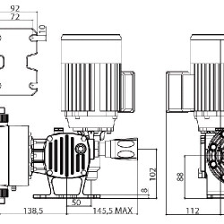 Pompe doseuse à membrane PDM-D AA 84/6 400/3/50 0,18