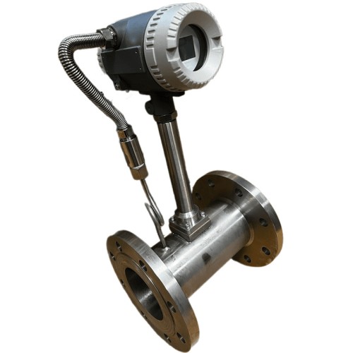 DN100 Dosificación de vapor de proceso, caudalímetro vortex de acero inoxidable LUGB-D PN16 RF brida DIN, 0,7-7 t/h <1,6 MPa, <250°C, 4-20mA, ExdIIBT6