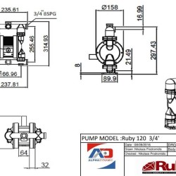 RUBY 120A-P-NAN-N насос пневматический мембранный