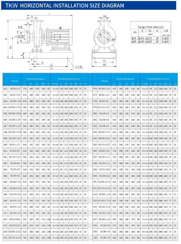 TKHW 50/250-1.5/4 (6,3/20), 1,5 kW, AISI 304, 1450 насос нержавіючий горизонтальний