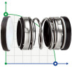 Sello doble R-4701 55, CAR/SIC/CAR/SIC, NBR, 304, Т1В