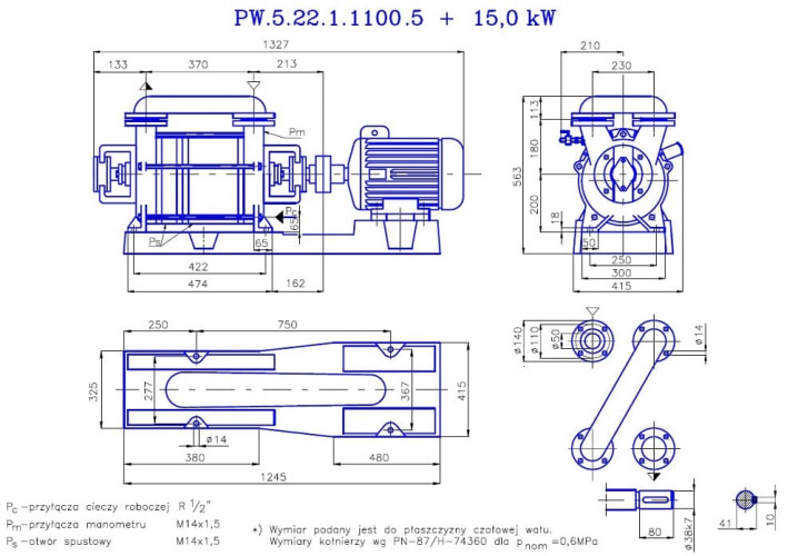 PW.5.22.1.1100 pompe à vide à deux étages