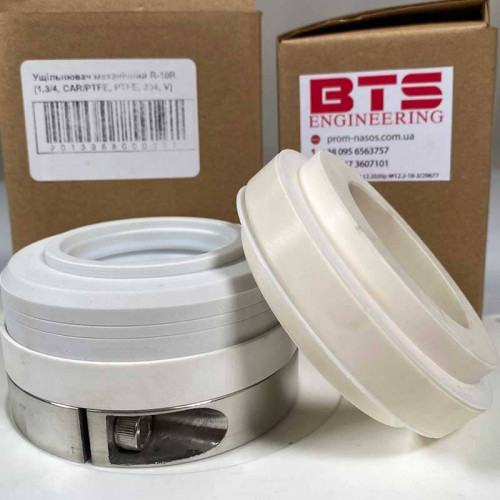 Sello mecánico para eje de bomba R-10R 1.1/4, SIC/SIC, PTFE, 304, V