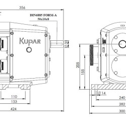 Кулачковый насос Kupar KLP 2 1/2 дюйма, AISI 316 для клея, чернил, краски, мазута