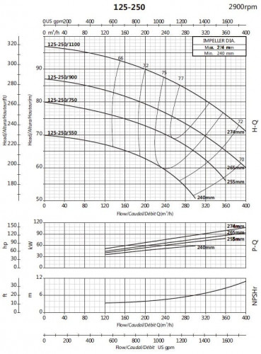 Pompe d'irrigation en porte-à-faux BSM 125-250/550 (200/63), 55 kW, 2900
