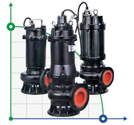 Submersible Sewage Pump 50WQD8-16-1.1 F, 1.1 kW Hmax 18m Qmax 483l/min Leo3. 0