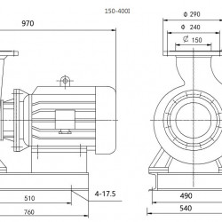 BGW 150-400(I) (200/50), 45kW, 1480 насос центробіжний горизонтальний