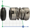 Торцевое механическое уплотнение R-706E 12, SIC/SIC, VITON, 304