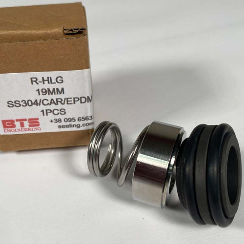 Mechanical seal for pump shaft Hilge R-HLG 19, L, SS/CAR, EPDM, 304, 2H