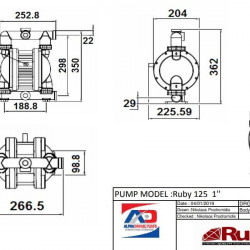 RUBY 125A-P-TAT-T насос пневматический мембранный