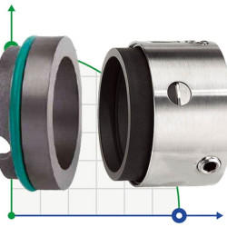 Multi-spring mechanical seal R-58U 58, CAR/SIC, EPDM, 304, ВО