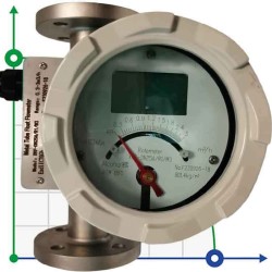 DN25 Stainless steel flowmeter rotameter LZ PN16 (96% alcohol), 0...3,000 l/h, 4-20mA, Ex