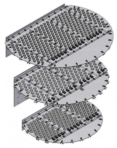 Тарелка клапанная AISI 304,800 мм с промоутерами для расспределения потока