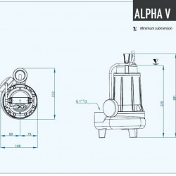 Bomba sumergible Dreno ALPHA V2 M con impulsor vortex