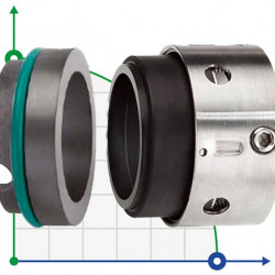 Sello mecánico R-58B 95, CAR/SIC, VITON, 304, ВО