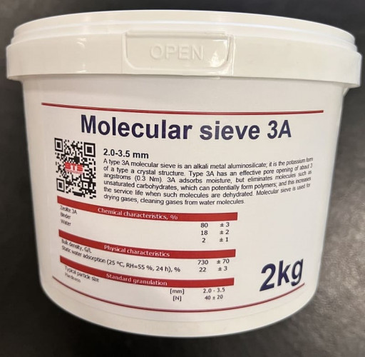 Molecular Sieve 3A, 2,0-3,5mm, packaging 2kg