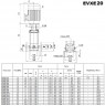 Многоступенчатый насос EVXE20/2, 3 кВт, 28,8 м3/ч, 33,7м, 380V/T, AISI 304 (EBARA EVM)