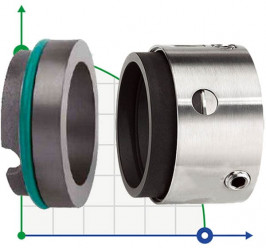 Multi-spring mechanical seal R-58U 80, SIC/SIC, VITON, 304, ВР