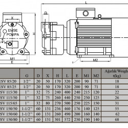 Vakuum-Wasserringpumpe ESV 150/60, 130 m3/h, 3 kW, 3000 U/min