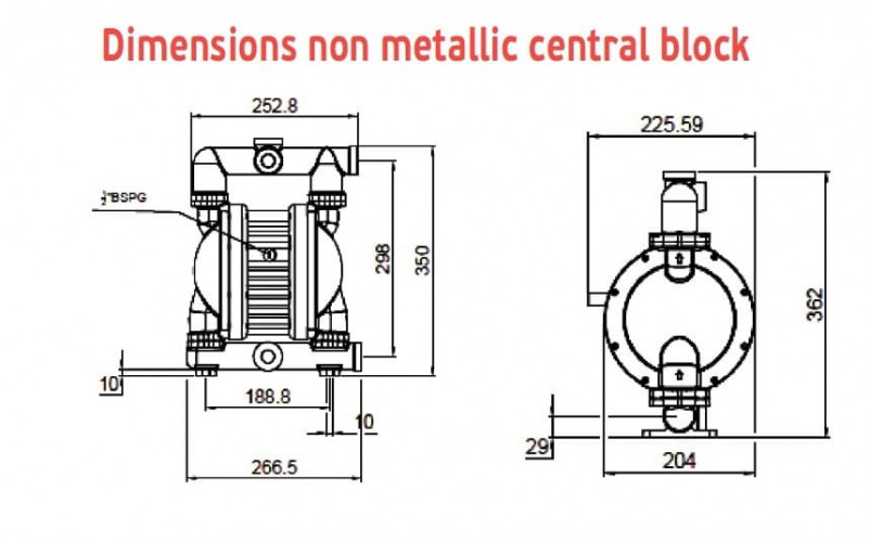 Pompa membranowa pneumatyczny AlphaDynamic RUBY 125S-P-TST-T