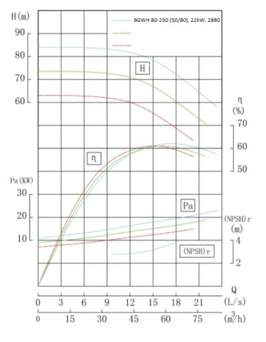 BGWH 80-250 (50/80), 22kW, 2880 Stainless Steel Horizontal Pump