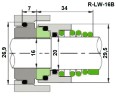 Shaft seal Lowara R-LW 16, B, SIC/CAR, EPDM, 304