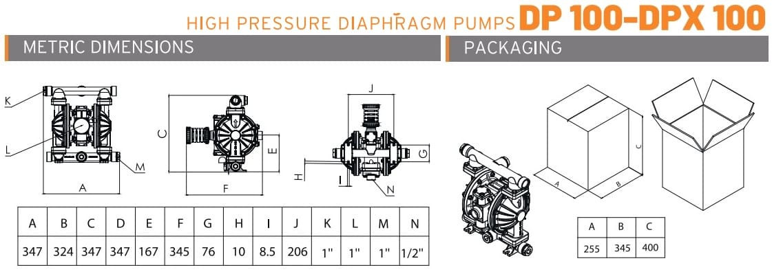 DP 100 AL/SN - Hochdruck-Pneumatik-Membranpumpe DiaPump
