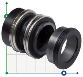 Pump shaft mechanical seal KSB R-MG1S6 28, CAR/SIC, EPDM, 304