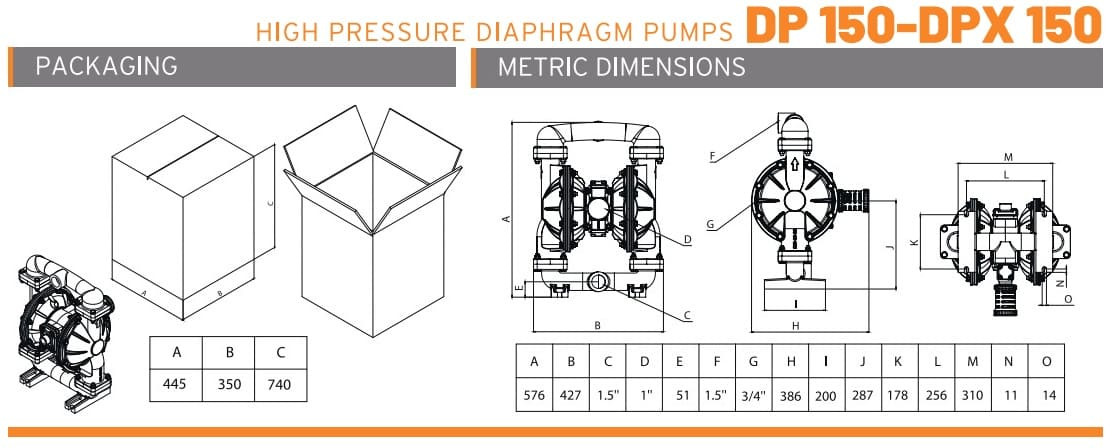 DP 150 AL/SN - Hochdruck-Pneumatik-Membranpumpe DiaPump